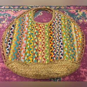 Multicolor Woven Tote Bag
